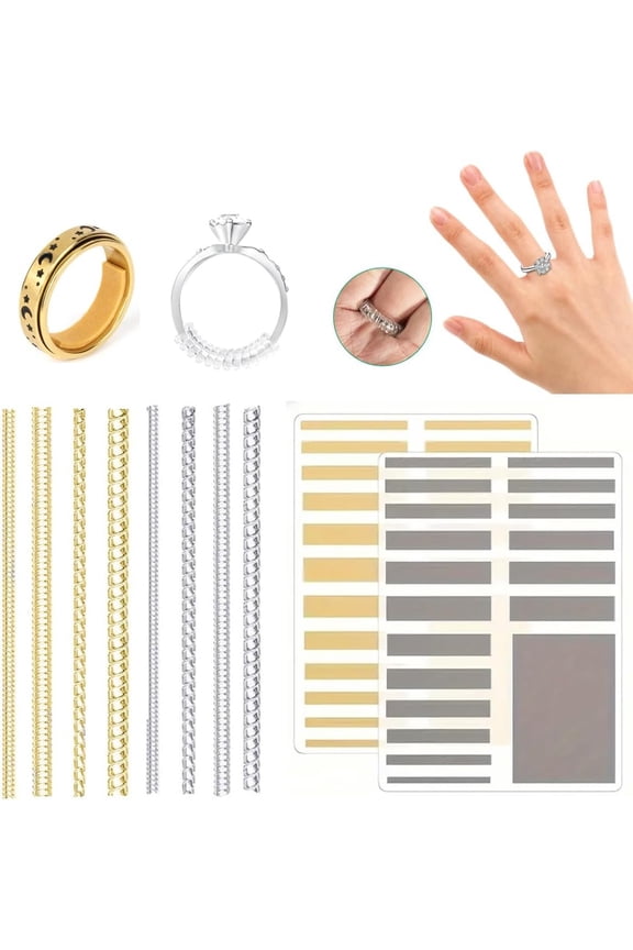 46 count Invisible Ring Sizer Adjuster for Loose Rings, Finger Guards Resizer for Men and Women, Spiral Ring Spacer  Tightener Fit Wide Rings