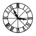 thumbnail image 1 of 46 in. Round Faux Clock Wall Decor, Vintage Style - Matte Black, 1 of 1