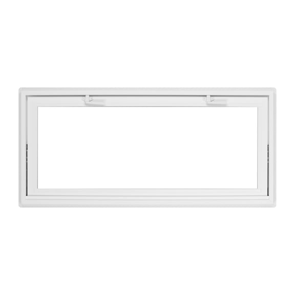 46 in. x 20 in. White Vinyl Double-Pane Insulated Hopper Window with Screen