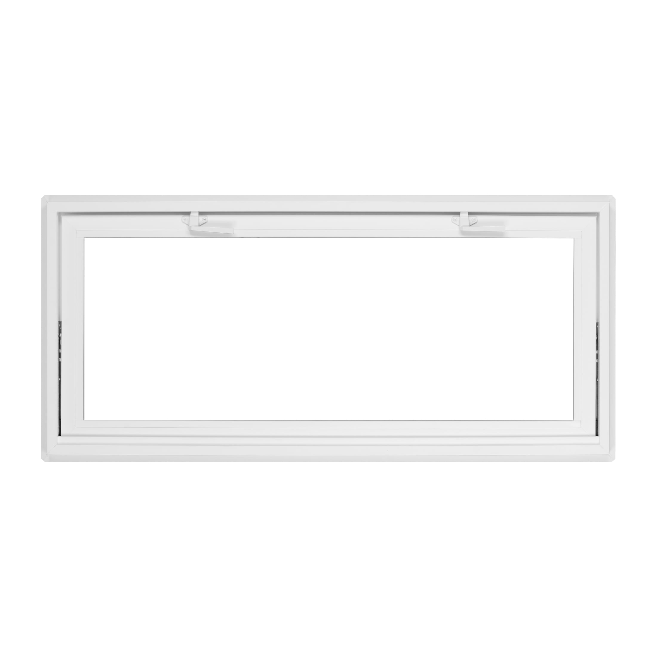 46 in. x 20 in. White Vinyl Single-Pane Utility Hopper Window with Screen
