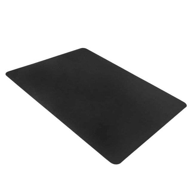 46 in. x 60 in. Black Plastic Chair Mat for Hard Floors and Low Pile