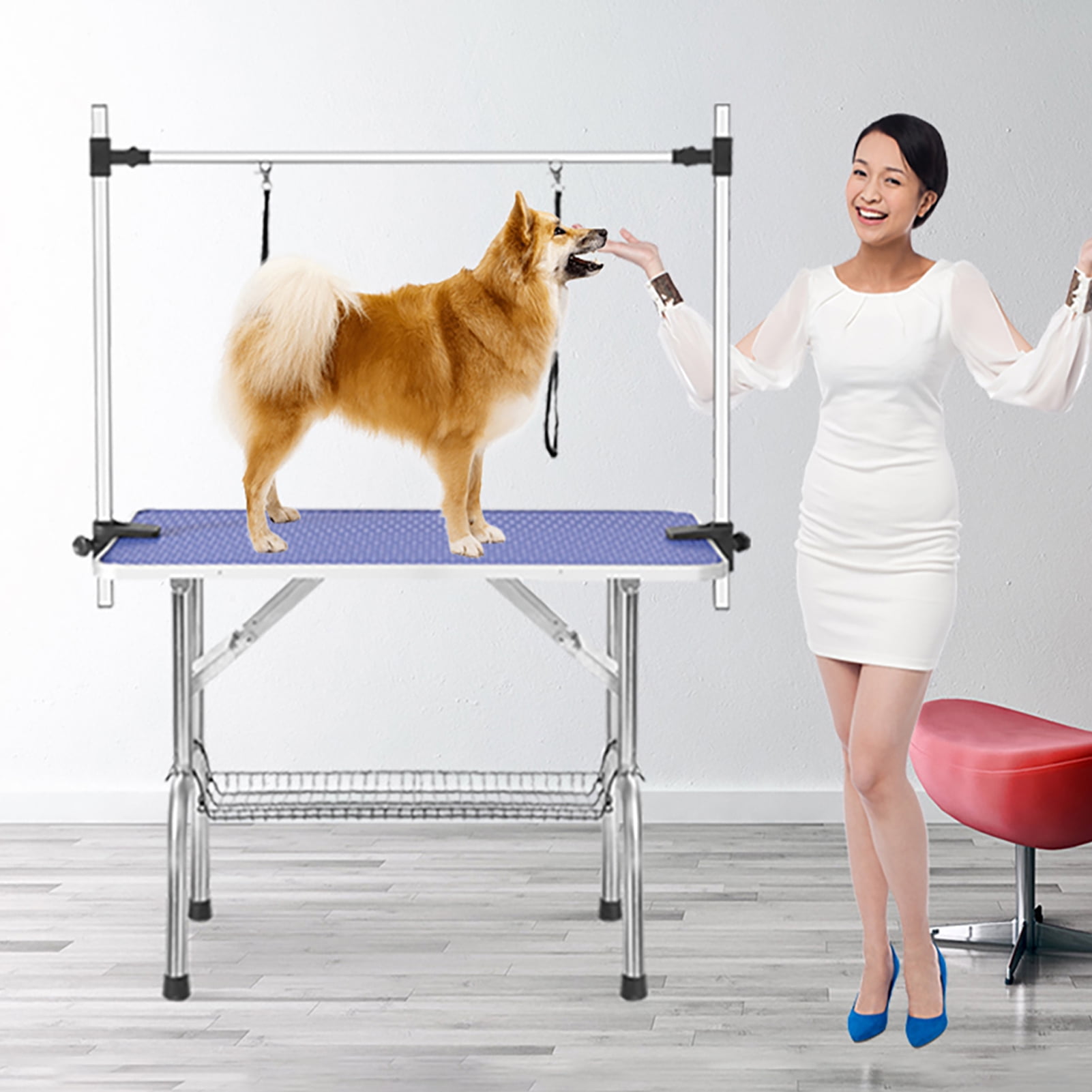 Large Grooming Table for Pet Dog and Cat with Adjustable Arm and Clamps Large Heavy Duty Animal grooming table, 42''/Black
