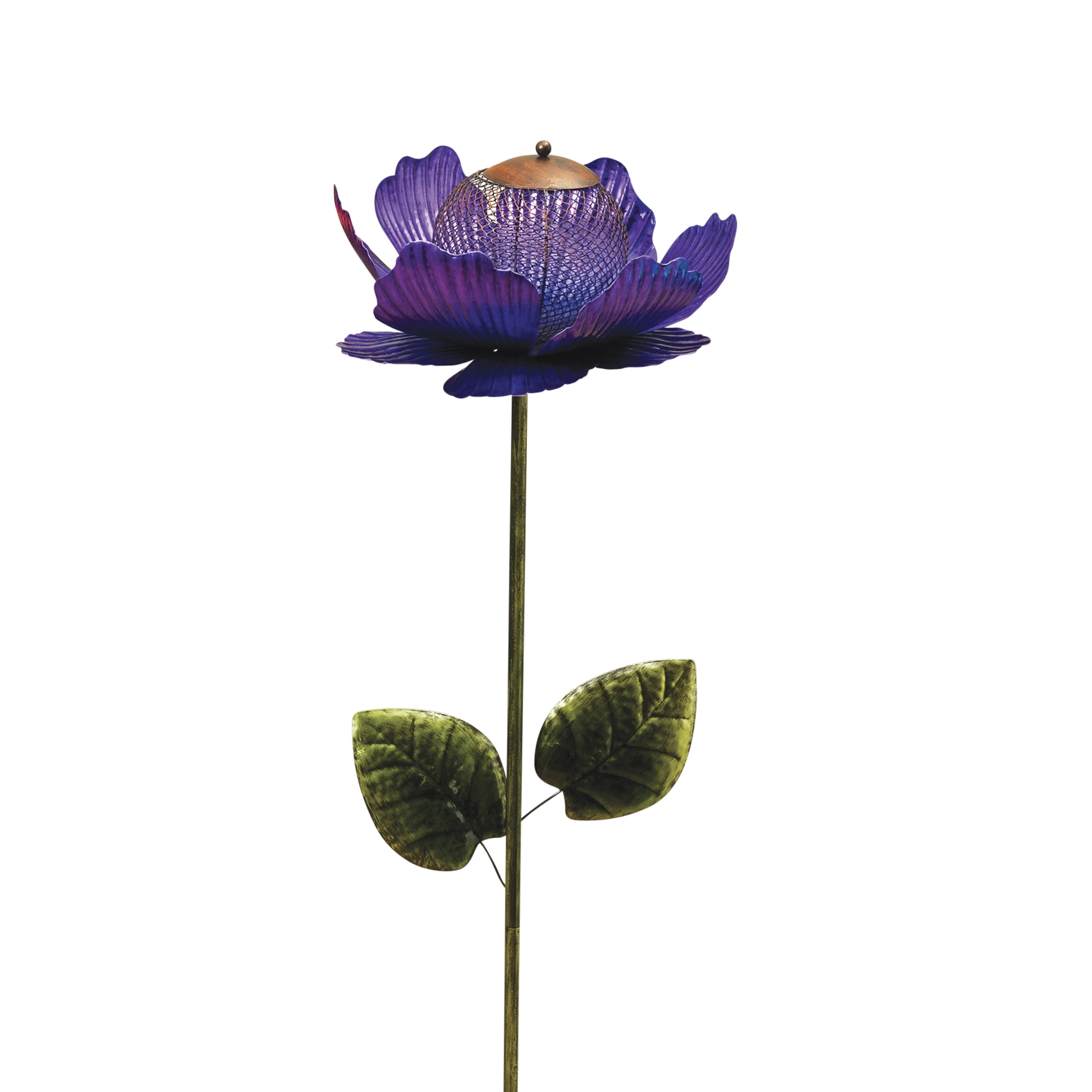 46 inch Purple Metal Mesh Flower Bird Feeder Yard Stake