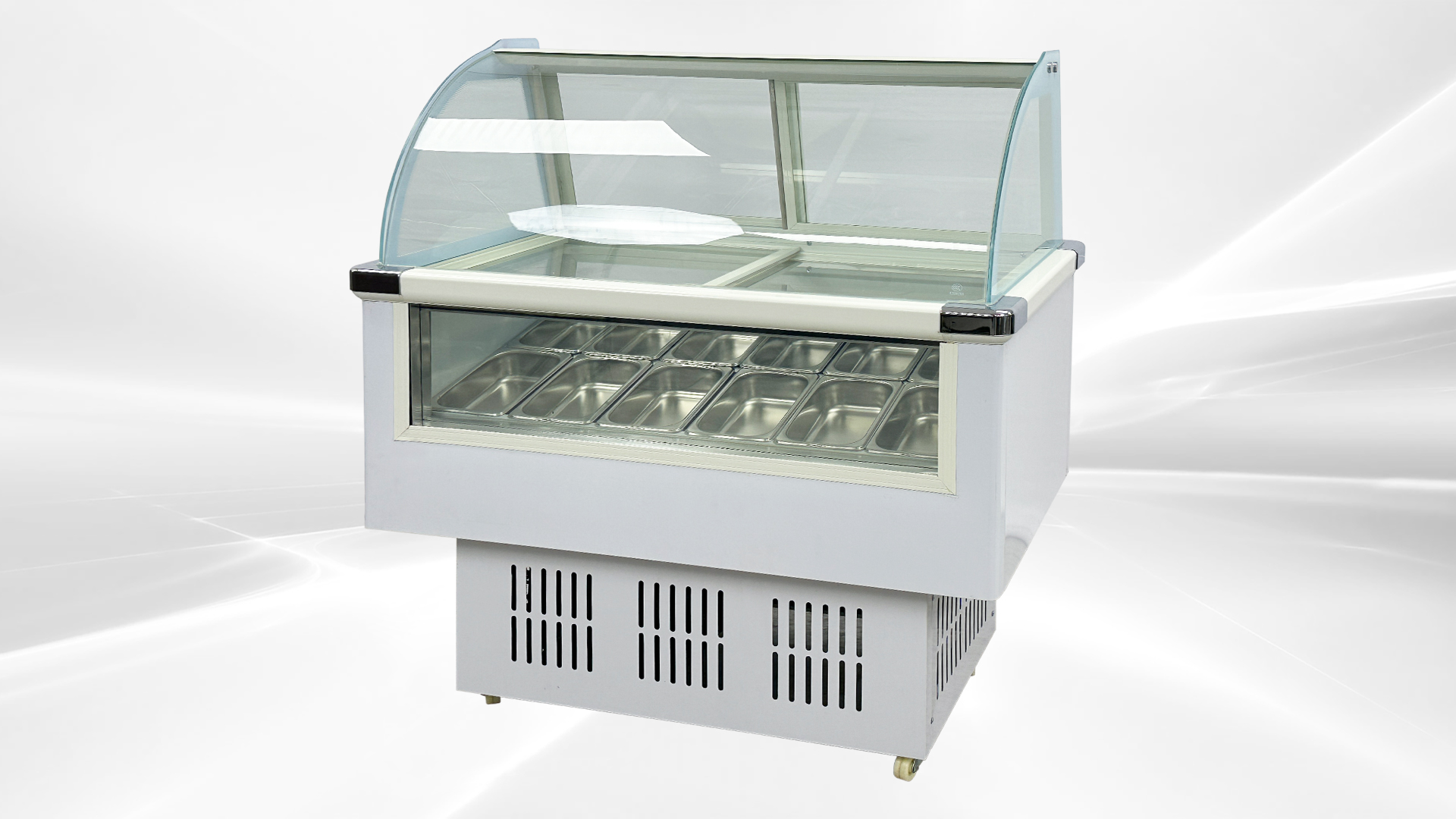Cooler Depot 48 In. 13 Cu.ft 12 Pan Ice Cream Gelato Display Dipping Cabinet Freezer QBQ-188