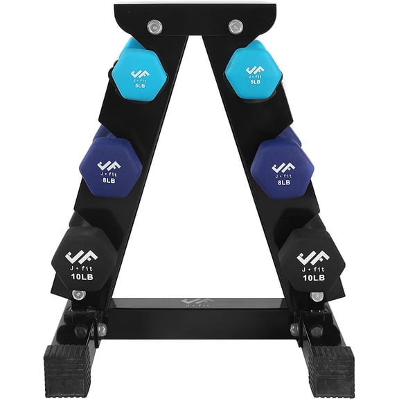 JFIT Dumbbell Pairs or Sets Neoprene & Vinyl Coated Hand Weights for Home Gym, Strength Training, Aerobics, Cardio Exercise and Fitness