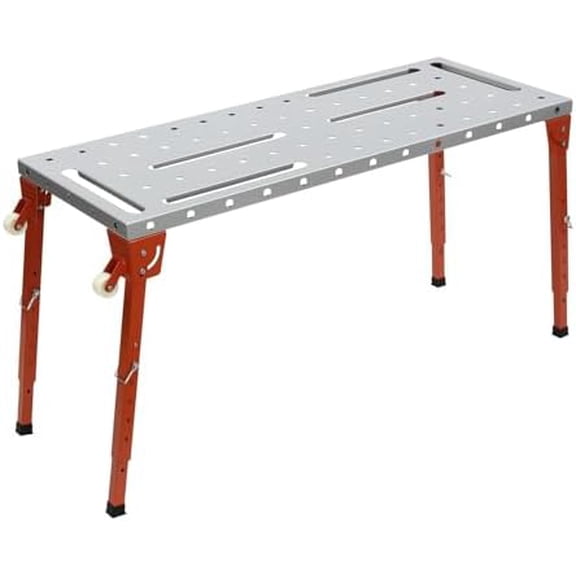 46" x 18" Portable Welding Table, Adjustable Steel Welding Cart with 4 Foldable feet and 2 Nylon casters, 1000lbs Load Capacity for Hitting Staining Drilling$$Tools & Hardware Other