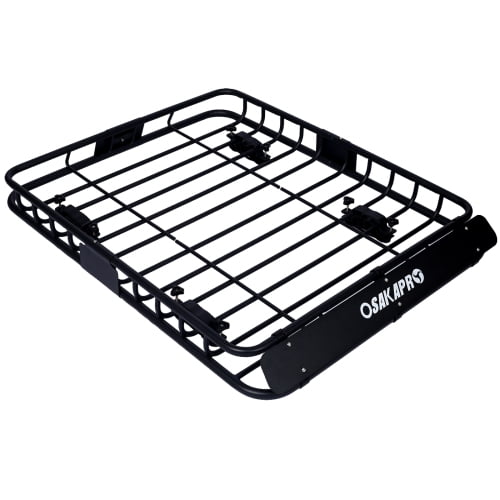  Roof Rack Cargo Basket, Universal Car Top Carrier Rack  Adjustable Length 43/64 inches Anti-Rust Luggage Holder Carrier Basket  150lb with Removable Extension Kit Wind Fairing : Automotive