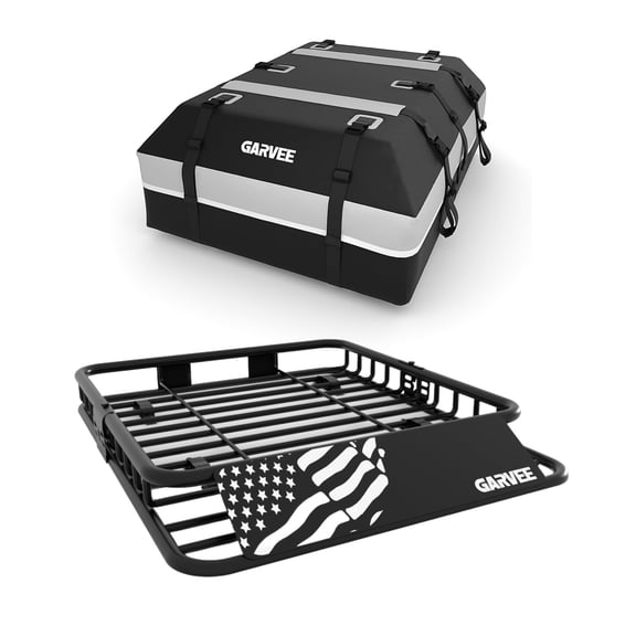 46" x 36" Universal Roof Rack Basket, 200 Lbs Capacity Rooftop Cargo Carrier Basket with 15 Cubic Feet (44" x 34" x 17") Waterproof Luggage Bag