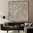 thumbnail image 1 of 46"x46" XL Framed Wall Art - Splatter Beige and Gray Graffiti Style (Frame Assembly Required), 1 of 7