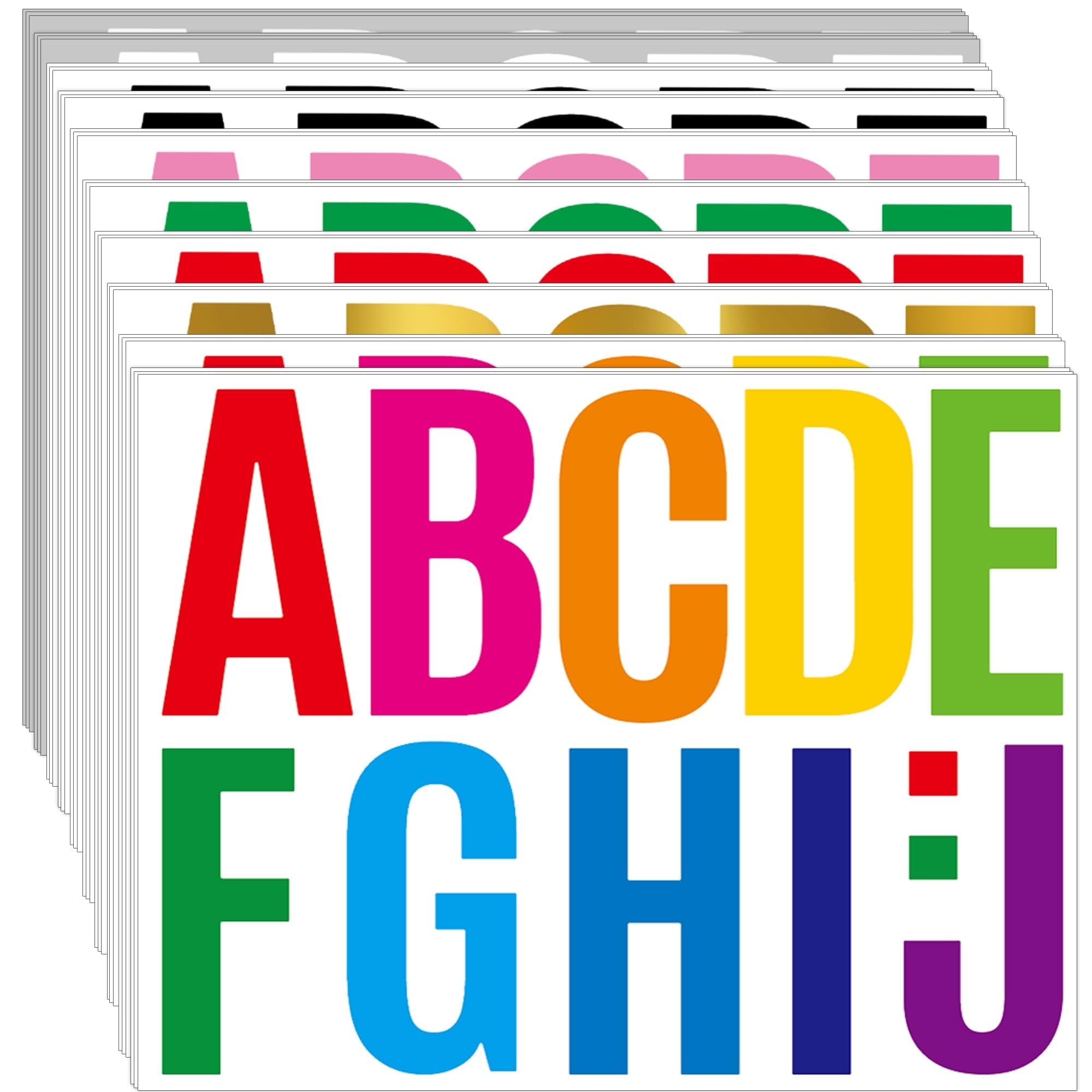 Neasyth 42 Sheets Large Letter Stickers 4 inch Adhesive Alphabet ...