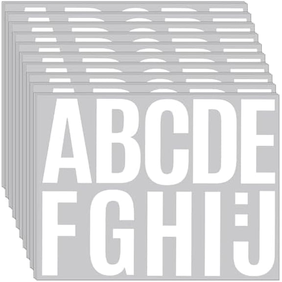 460 PCS 42 Sheets Large Letter Stickers Alphabet Numbers Bulletin Board Letters,Self Adhesive Waterproof Vinyl Stick On Letter Stickers for Poster Board Mailbox Classroom Business Decor(White,4 Inch)