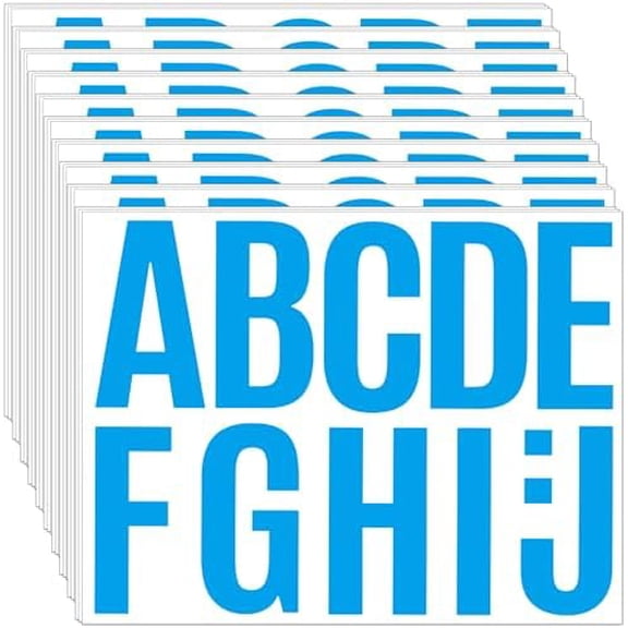460 PCS 42 Sheets Large Letter Stickers Alphabet Numbers Bulletin Board Letters,Self Adhesive Waterproof Vinyl Stick On Letter Stickers for Poster Board Mailbox Classroom Business Decor (Blue,4 Inch)