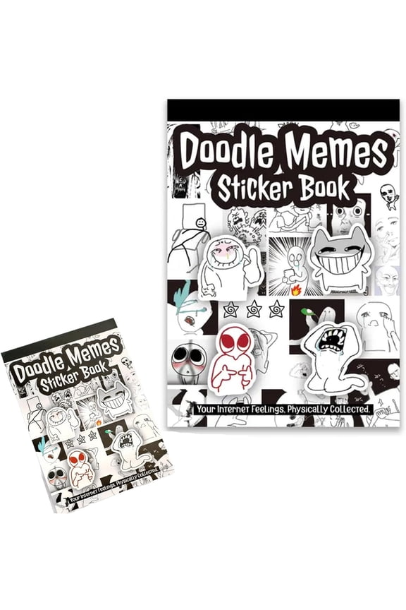 460 Pcs Hand-Drawn Doodle Meme Sticker Book, Cute Graffiti Stickers for Laptop Notebook Planner Phone Case(Q)abs