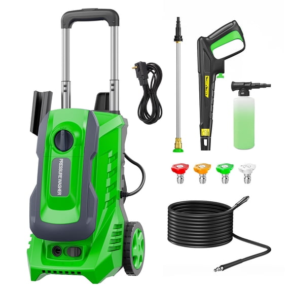 4600PSI MAX 3.5GPM Electric Pressure Washer, Powerful Grime Removal, with 4 Nozzle Tips, 500ML Soap Tank, Total Stop System for Car, Driveway, Fence, Yard, Outdoor Cleaning