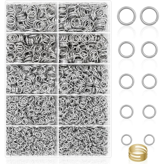 4600Pcs Silver Jump Rings with Jump Rings Open/Close Tools for Jewelry Making and Necklace Repair (Assorted Sizes)