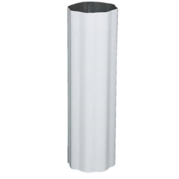 4602600120 White Round Aluminum Corrugated Downspout- 3 in. x 10 ft. - Pack of 10