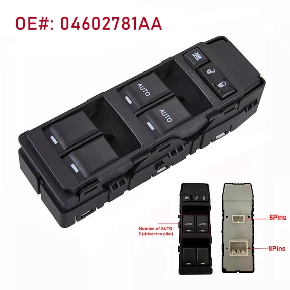 4602781AA Master Power Window Switch Left Driver Side Fits Chrysler Dodge Jeep
