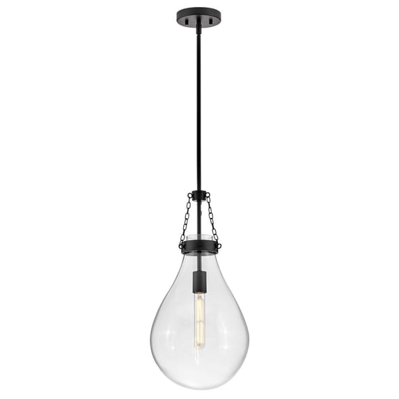 46057BK-Hinkley Lighting-Eloise - 10W 1 LED Small Pendant In Traditional Style-22.25 Inches Tall and 11 Inches Wide-Black Finish