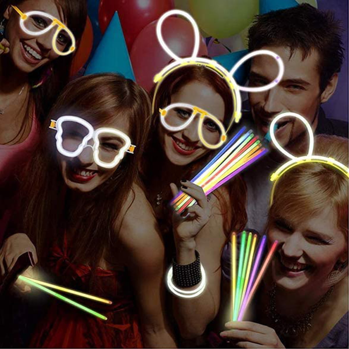 JIJI&CUI Glow Sticks,Glow Sticks Party Packs,Neon Glow Sticks Party Set for  Kids,Glow In Dark Party Supplies Connectors for Glow Bracelets Flower,Glow