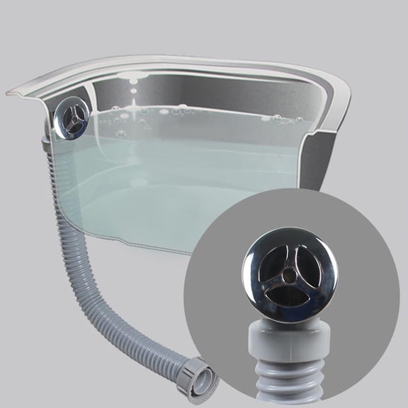 460mm Wash Basin Overflow Pipe with Rectangular Joint for Kitchen or Bathroom Sink Drainage, PP PVC Material, G1-1/2 Connection, gray