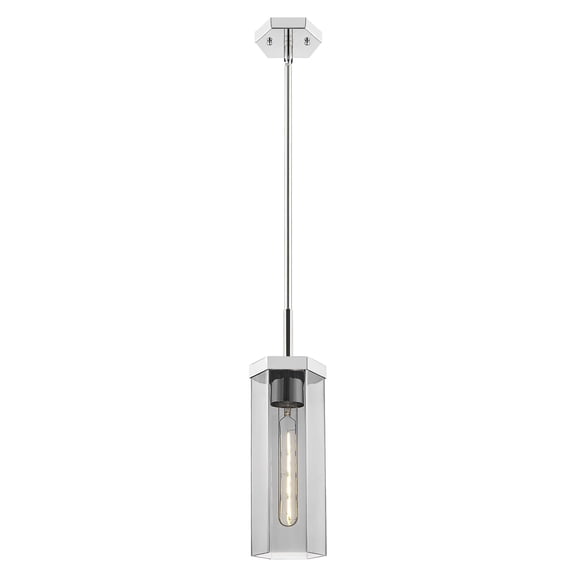 463-1S-PN-G463-12SM Innovations Lighting Blakeley - 1 Light Stem Hung Pendant-5 Inch Wide and 16.5 Inch Tall-Polished Nickel Finish-Light Smoke Glass