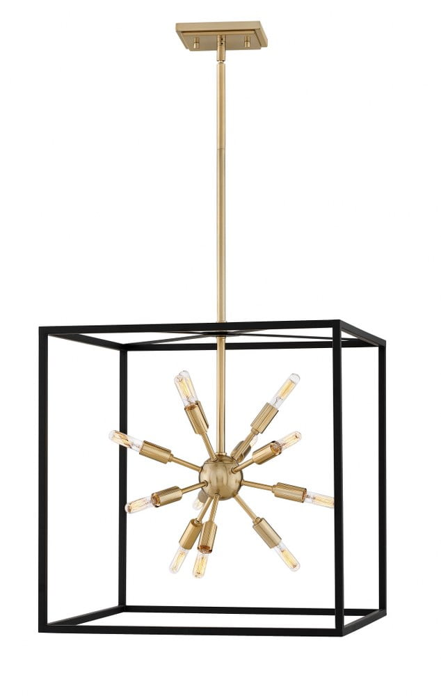 Aros Modern 12-Light Black and Polished Nickel Sputnik Chandelier