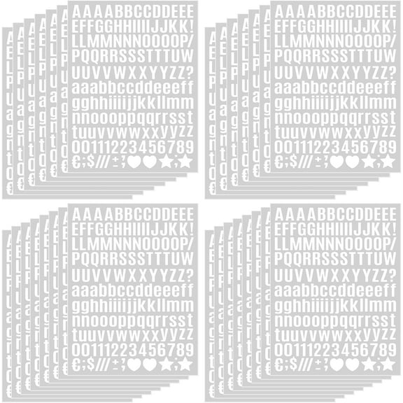 4650 PCS Letter Stickers 30 Sheet Small Mailbox Numbers and Letters,Self-Adhesive Vinyl Waterproof Alphabet Stickers for Scrapbooking Mailbox Sign Water Bottles Cup Classroom Decor(White,0.5 Inch)