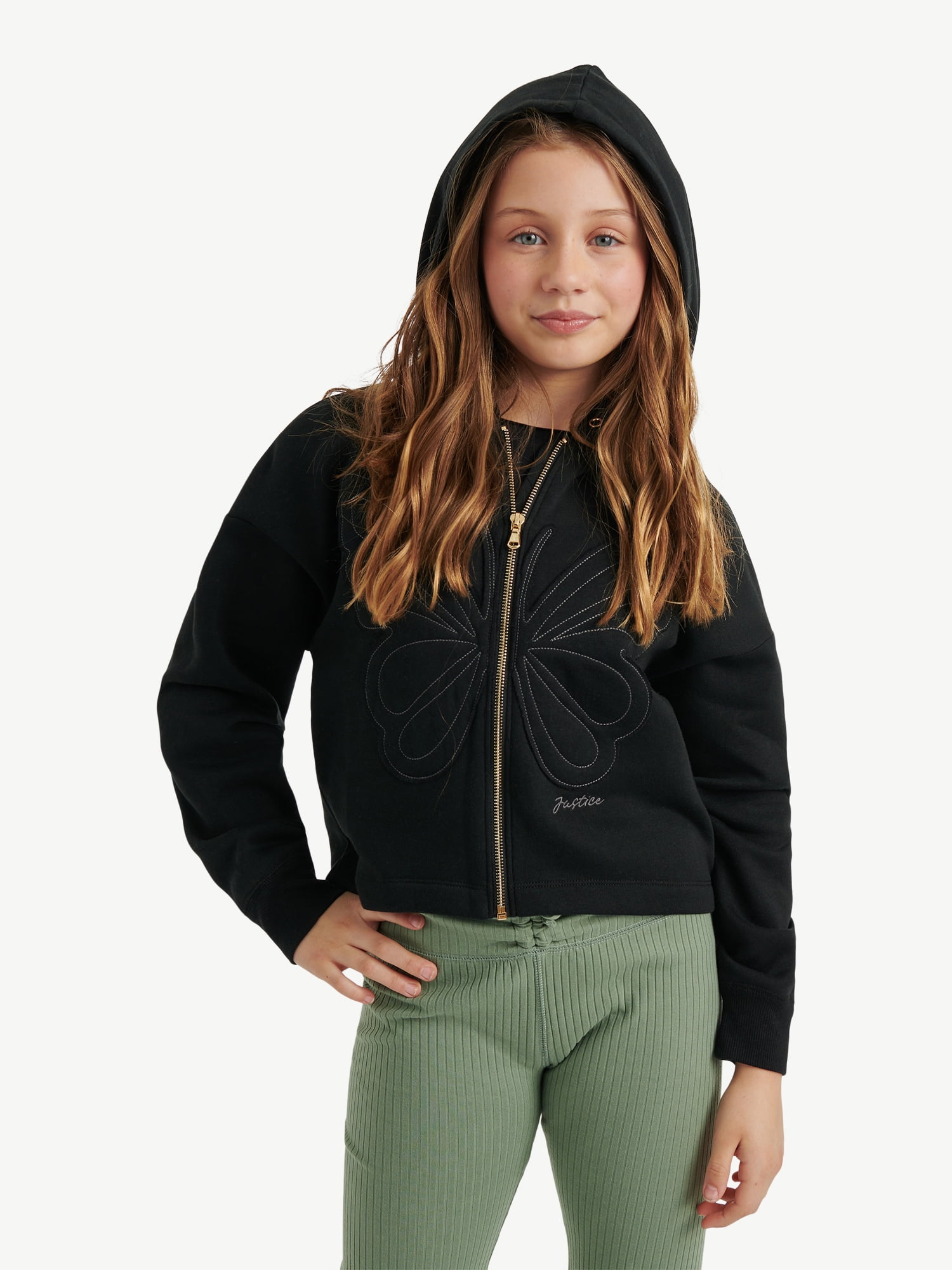 Justice Girls Icon Full Zip Hoodie, Sizes XS - XLP - Walmart.com