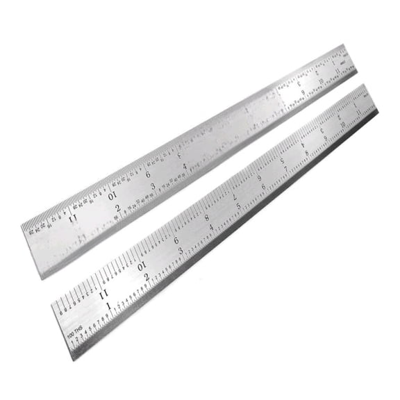 466729 Rigid 4R 12 Inch Rigid 4R Machinist Rule with 1/8, 1/16, 1/32 and 1/64 Markings Tempered Stainless Steel with Brushed Finish Conforms to EEC-1 Accuracy Standards (1)