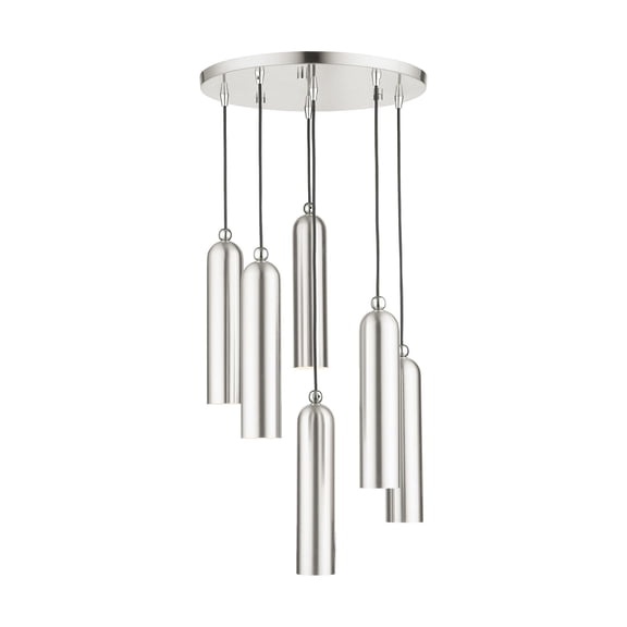 46756-91 Livex Lighting Ardmore - 6 Light Pendant in Mid Century Modern Style - 19 Inches wide by 16.5 Inches high-Brushed Nickel Finish