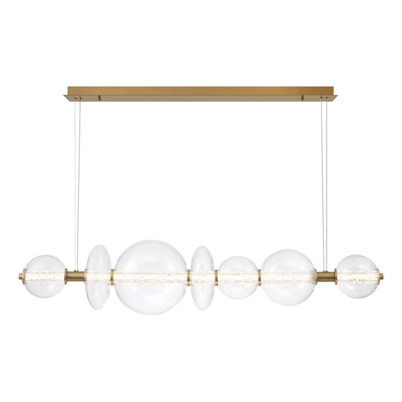 46772-036 Eurofase Lighting Atomo - 46W 1 LED Linear Chandelier-12 Inch Tall and 12 Inch Wide-Gold Finish-Clear Glass Color