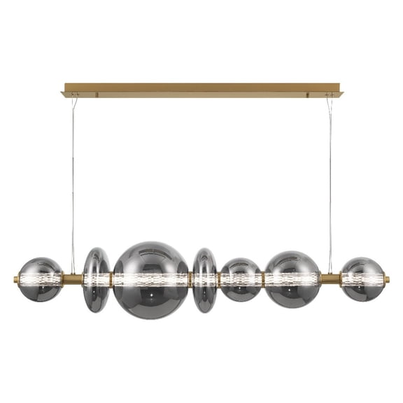 46772-048 Eurofase Lighting Atomo - 46W 1 LED Linear Chandelier-12 Inch Tall and 12 Inch Wide-Gold Finish-Smoke Glass Color