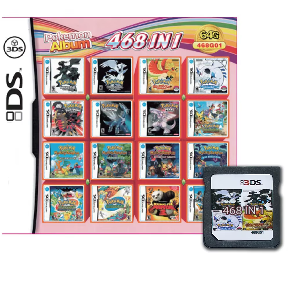 468 IN 1 DS Games NDS Game Cartridge Card Multi Pocket,US Version