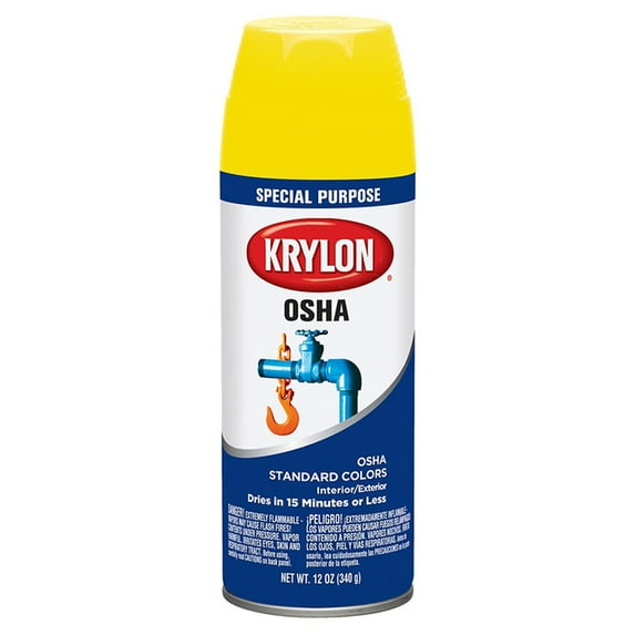 468-Pack of 12 oz Krylon K01813777 OSHA Safety Yellow APWA Color Standard Spray Paint