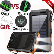 46800mAh Solar Power Bank, Portable USB C Charger with Flashlight & Compass, Outdoor Solar Phone Charger for Camping Hiking Travel, Compatible with iPhone & Android Devices, Ideal Festival Gift