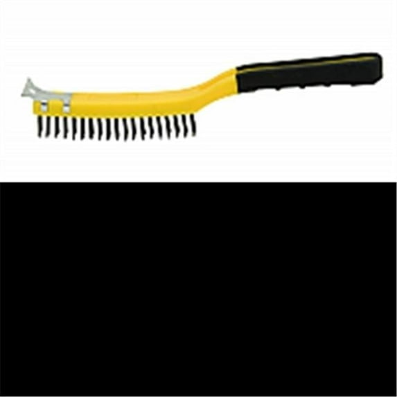 46806 3 x 19 in. Straight Row Wire Brush With Scraper And Carbon Rubber Grip