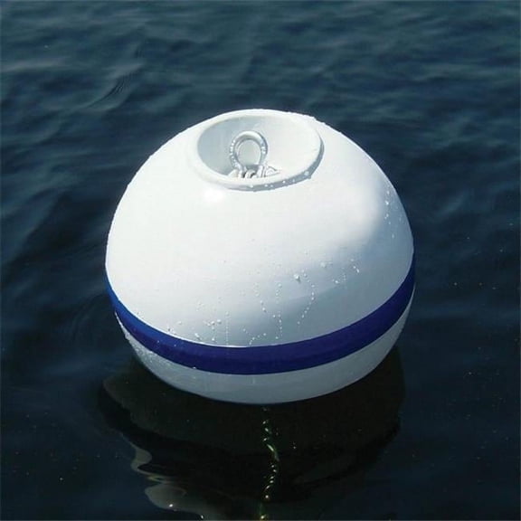 46818 18 ft. T3C Dock Mooring Shackle Buoy with Nest, White & Blue