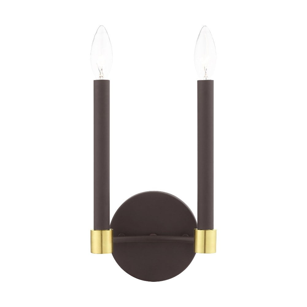 Karlstad Dual-Tone Wall Sconce in Bronze and Satin Brass