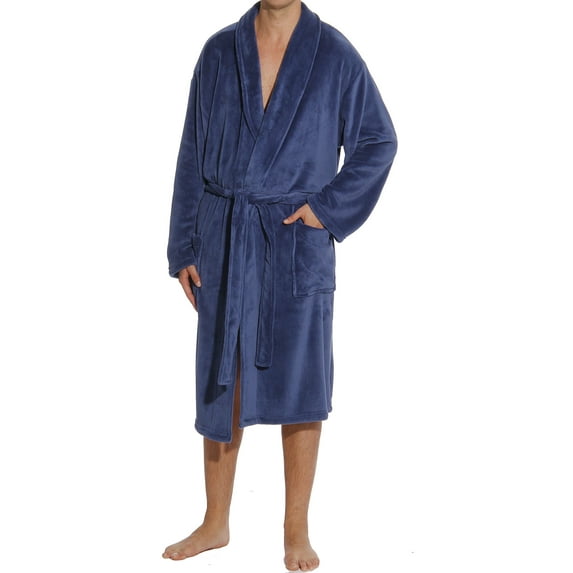46902-NVY-XL #FollowMe Plush Robe / Robes for Men