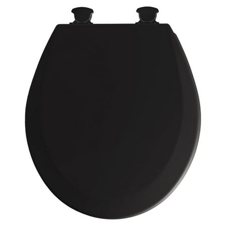 Xayoca Molded Wood Round Toilet Seat with Lift-Off Hinges Toilet Seat，black