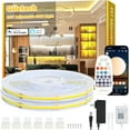 46FT White COB LED Strip Light Alexa Compatible, 3000k to 6500k Warm