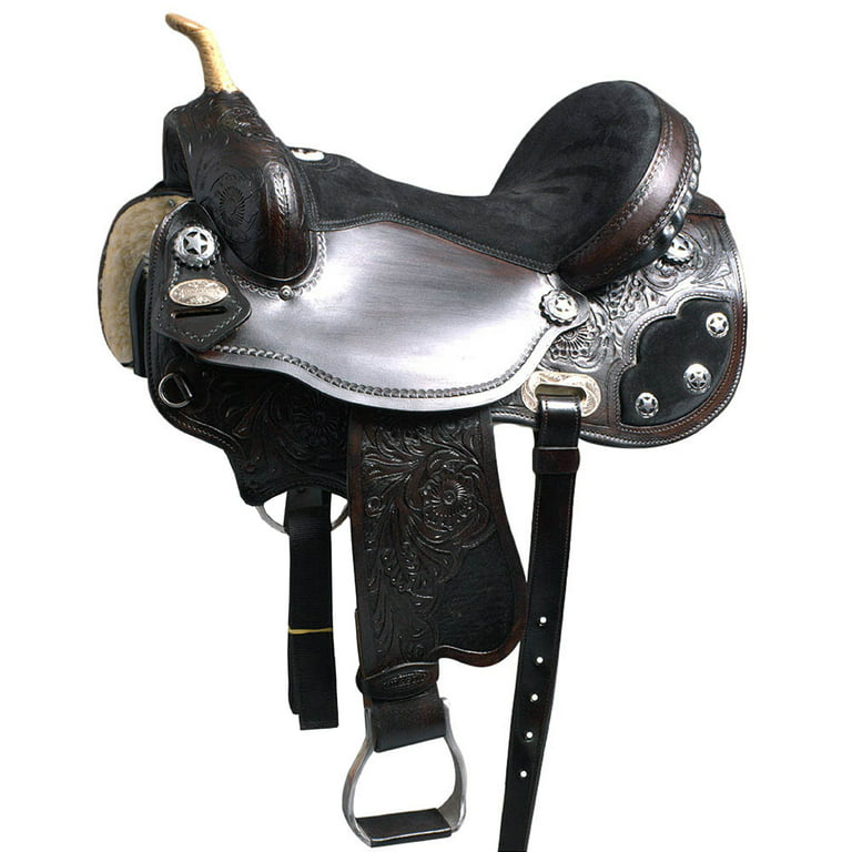 Best Quality Black Color Barrel Leather Saddle With Free 