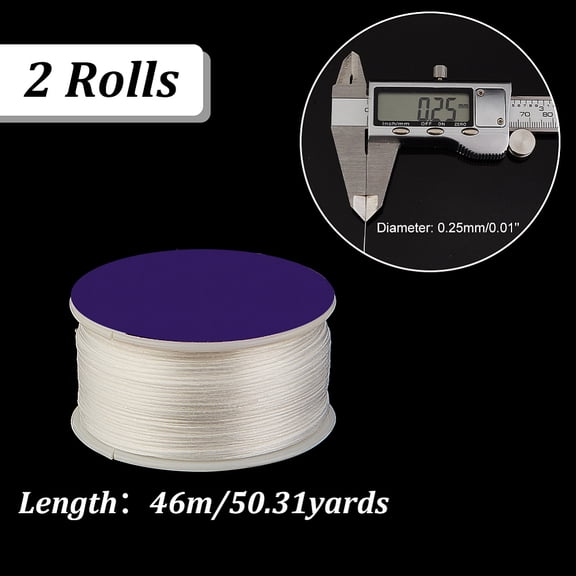 46M Nylon Thread with Spool for Jewelry Making Clear 0.25mm about 50.31 Yards(46m)/Roll