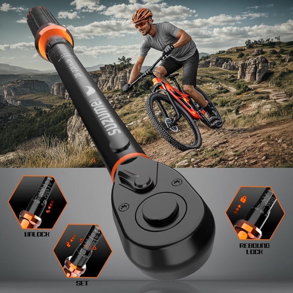 46PCS Bike Torque Wrench Set (20-220 in.lb/2.3-24.9 N.m) ±3% High Accuracy 72 Tooth Click Torque Wrench Set Reversible Head Dual-Scales 1/4 Torque Wrench For MTB Bicycle Maintenance