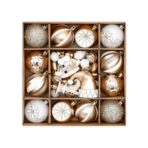 46PCS Christmas Balls Ornaments Set, Colorful Shatterproof Plastic Decorative Baubles for Xmas Tree Decor Holiday Wedding Party Decoration