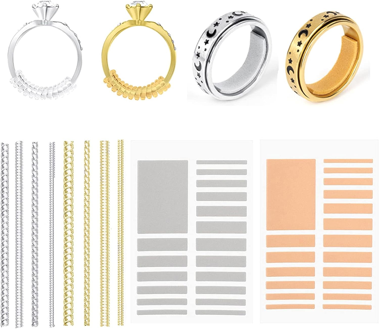 46PCS Invisible Ring Sizer Adjuster for Loose Rings, Ring Guards Resizer for Men and Women