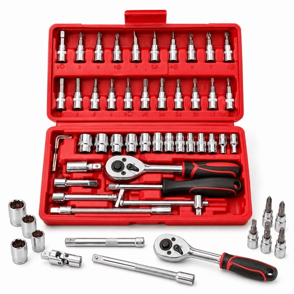 46PCS-SOCKET-SET-RED