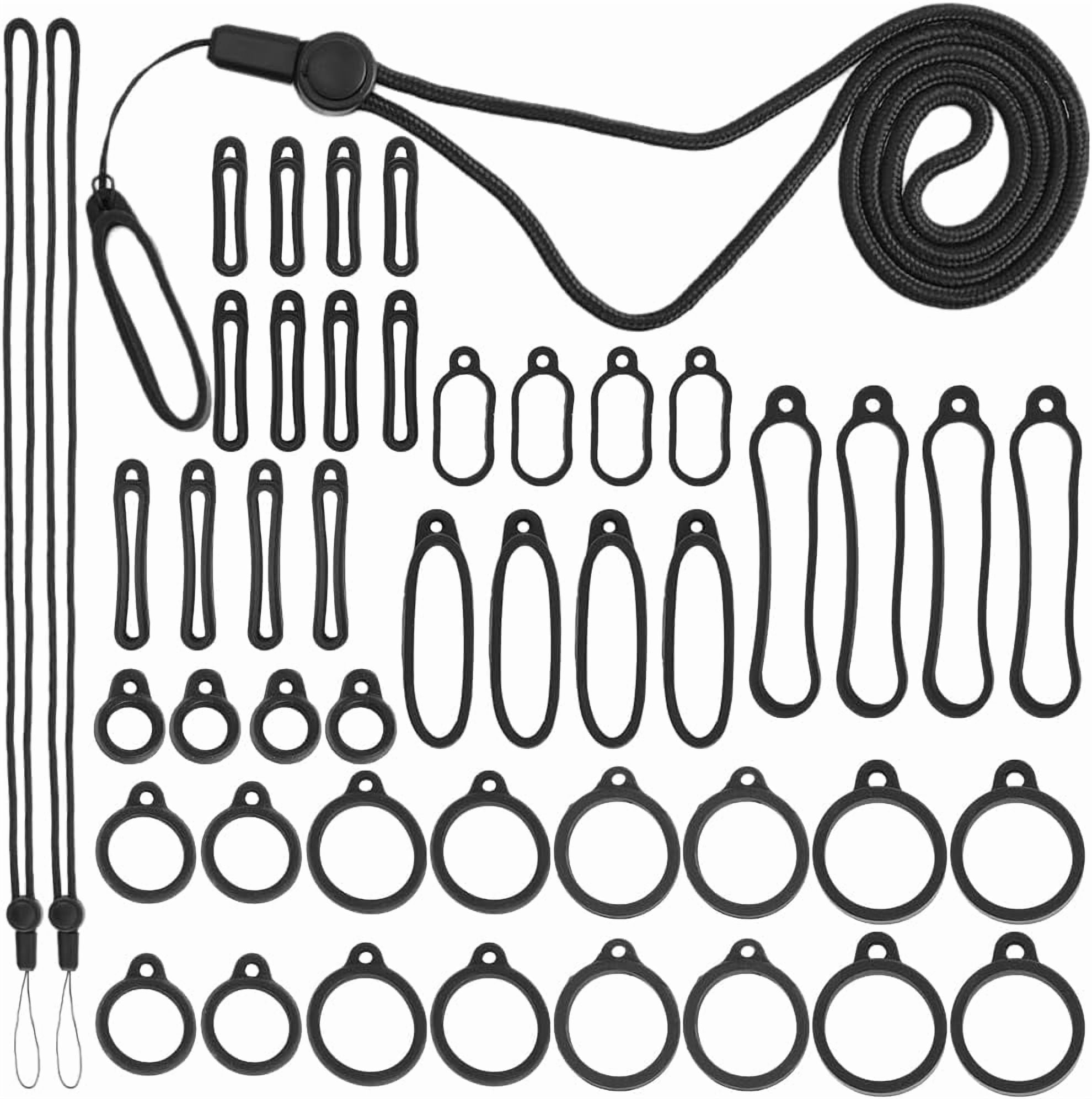 46Pcs 11 Sizes Anti-Lost Silicone Rubber Rings Set 8-58mm Ring with ...