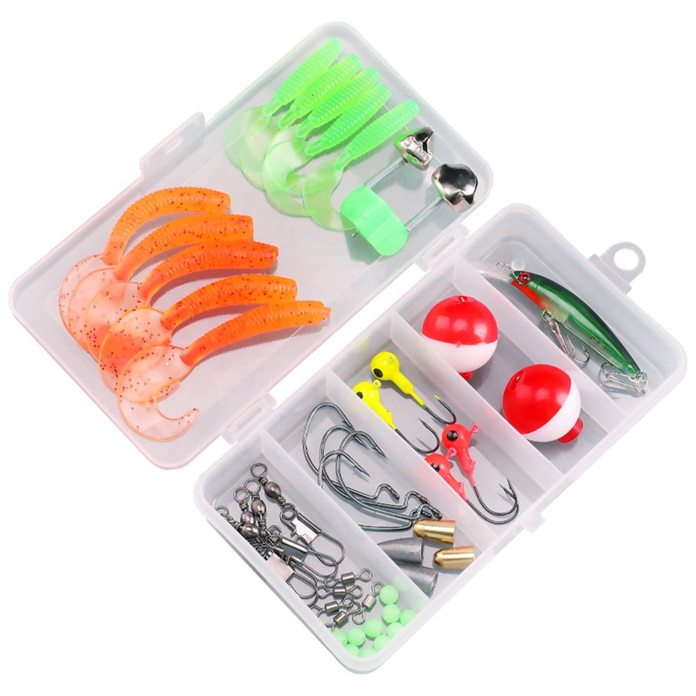 Fishing Tackle Box with Wacky Rig Tool,Saltwater and Freshwater Lures Fishing  Gear Kit Including Fishing Accessories,Bobbers Float etc,Fishing Equipment  for Bass,Trout, Salmon . 