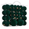 thumbnail image 1 of 46Pcs Flocked Velvet Christmas Balls Ornaments,Shatterproof Plastic Hanging Baubles in Assorted Sizes&Styles,Luxurious Flocked Texture for Christmas Tree,Holiday Party & Home Decor,Green, 1 of 5